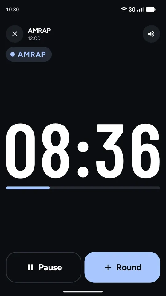 AMRAP countdown with round counter